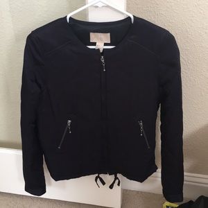 H&M Navy blue quilted bomber jacket